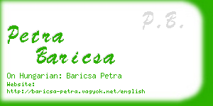 petra baricsa business card